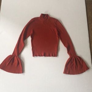 Forever 21 Mock Neck Trumpet Sleeve Sweater